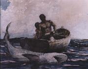 Winslow Homer shark fishing painting